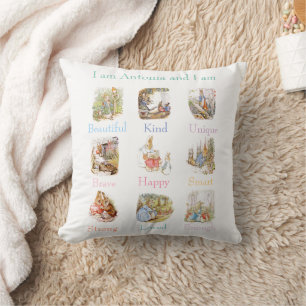 Beatrix Potter Kids Affirmation Custom Name  Cushion