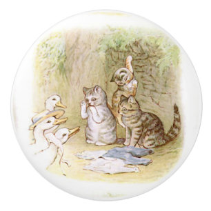 Beatrix Potter, Kittens and Ducks,  Ceramic Knob