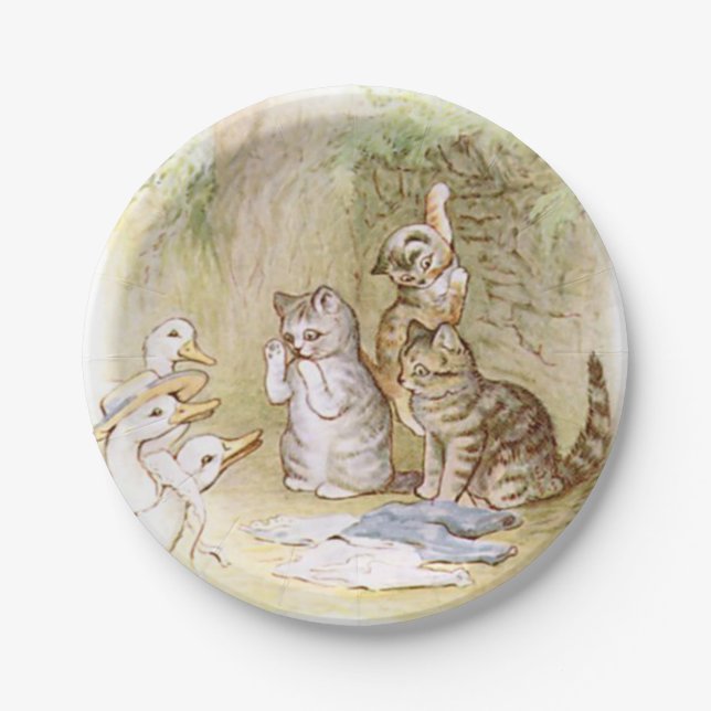 Beatrix Potter, Kittens, Ducks Paper Plates (Front)