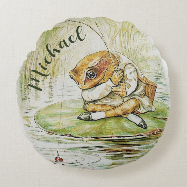 Beatrix Potter Nursery Jeremy Fisher Round Cushion (Front)