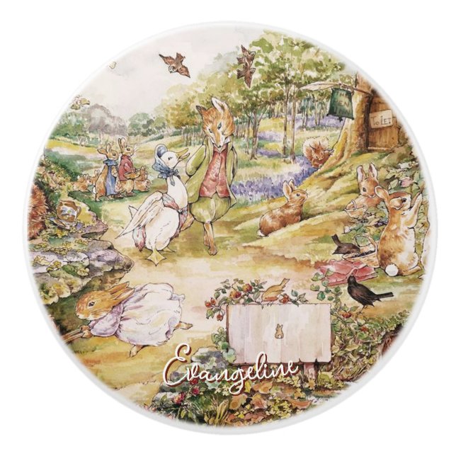 Beatrix Potter Peter the Rabbit and Friends Ceramic Knob (Front)