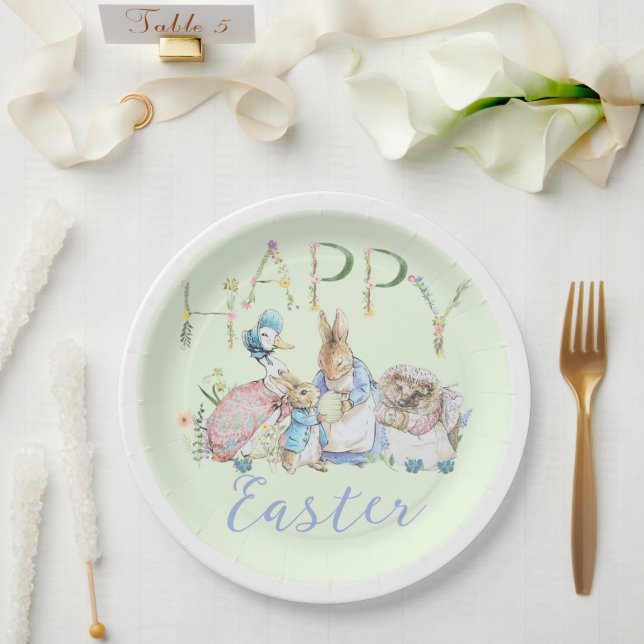 Beatrix Potter Peter the Rabbit Easter Paper Plate (Wedding)
