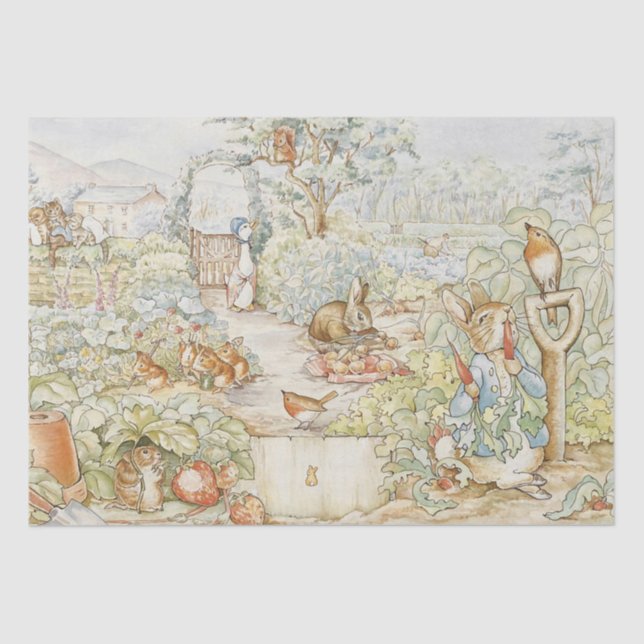 Beatrix Potter Peter the Rabbit Friends in Garden Tissue Paper (Front)