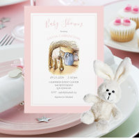 Beatrix Potter Pink Bunny Baby Shower Invitation