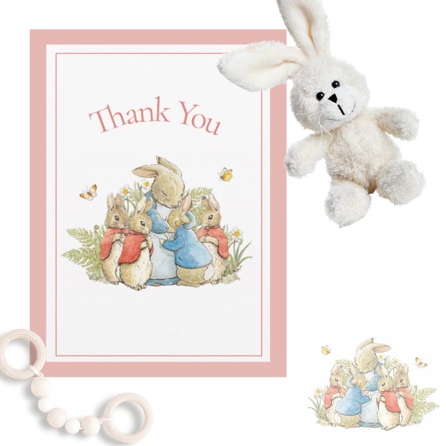 Beatrix Potter Red Baby Boy Girl Shower Thank You Card (Creator Uploaded)