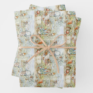 Beatrix Potter Storybook Characters Garden Wrapping Paper Sheet