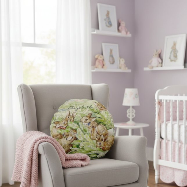 Beatrix Potter Tale of the Flopsy Bunnies Round Cushion (Creator Uploaded)