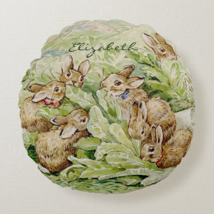 Beatrix Potter Tale of the Flopsy Bunnies Round Cushion