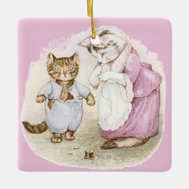 Beatrix Potter Tom Kitten Jemima Puddle Duck Ceramic Ornament (Front)
