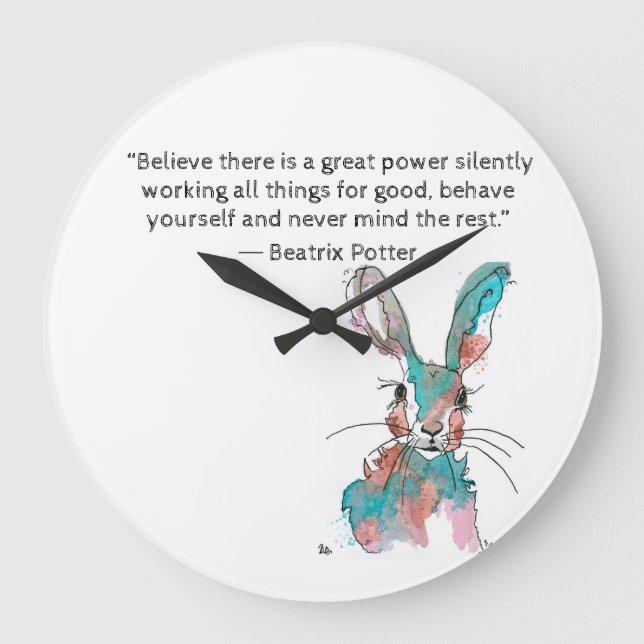 Beatrix potter watercolor rabbit clock (Front)
