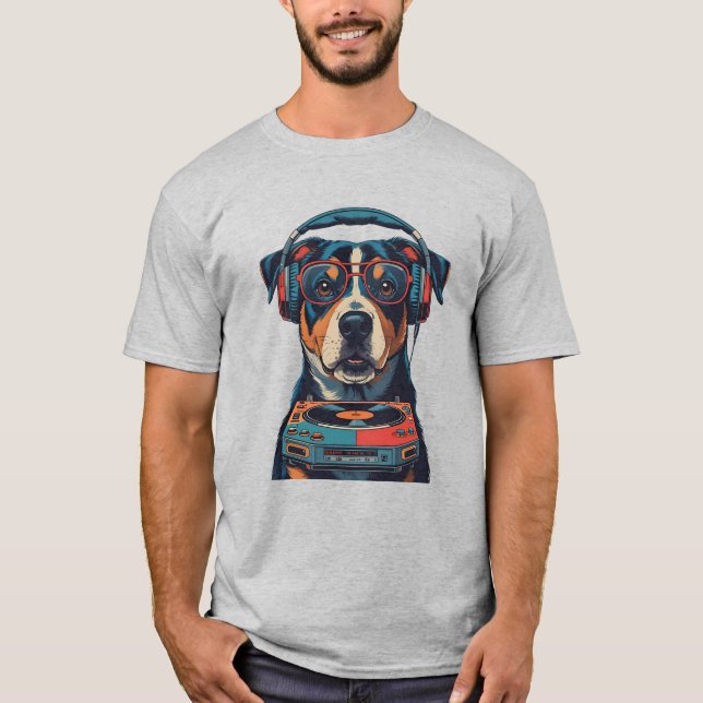 Beats & Barks: Canine DJ T-Shirt (Front)