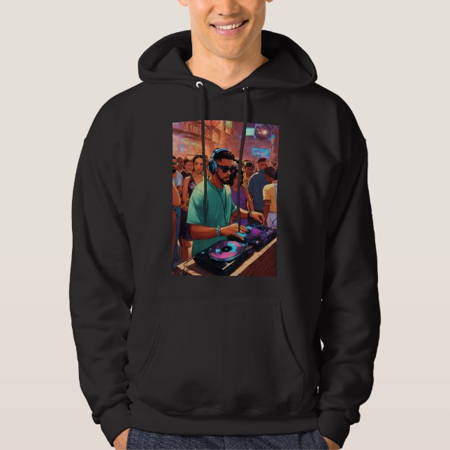 "Beats in Black: DJ-Inspired Sweater" Hoodie (Front)