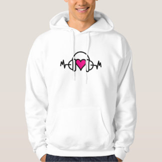 Beats of Love | Pink heart with pulse & headphone Hoodie