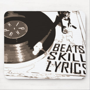 BEATS SKILL LYRICS RECORD PLAYER MOUSE MAT