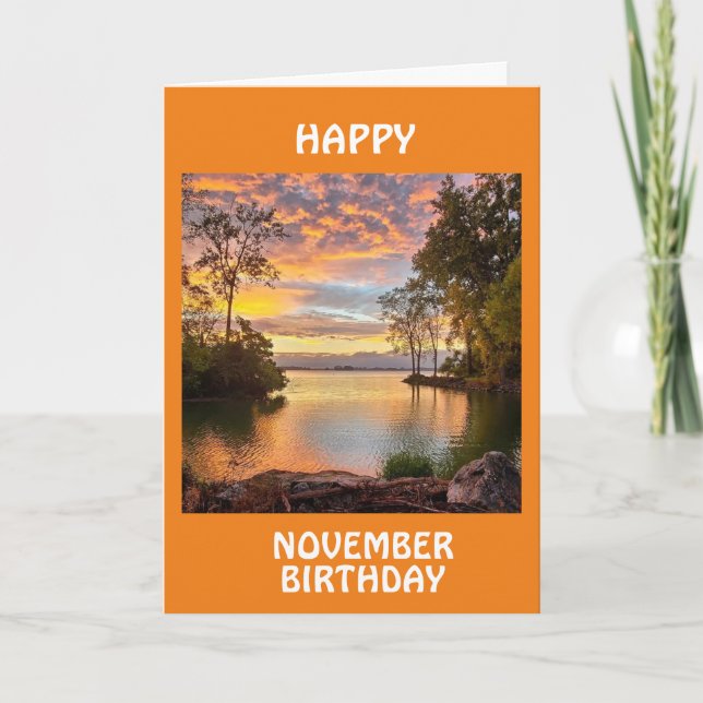 *BEATUTIFUL NOVEMBER BIRTHDAY GREETING* BIRTHDAY HOLIDAY CARD (Front)