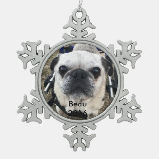 Beau 2016 snowflake pewter christmas ornament
