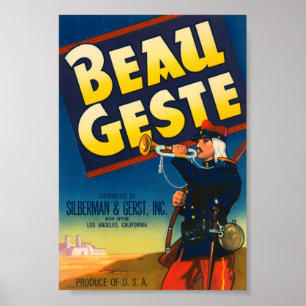 Beau Geste Vintage Crate Label Poster