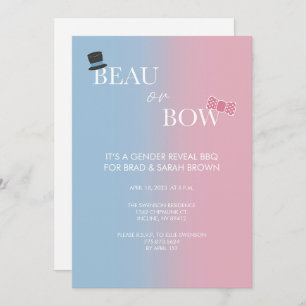 Beau or Bow Gender Reveal Party Invitation