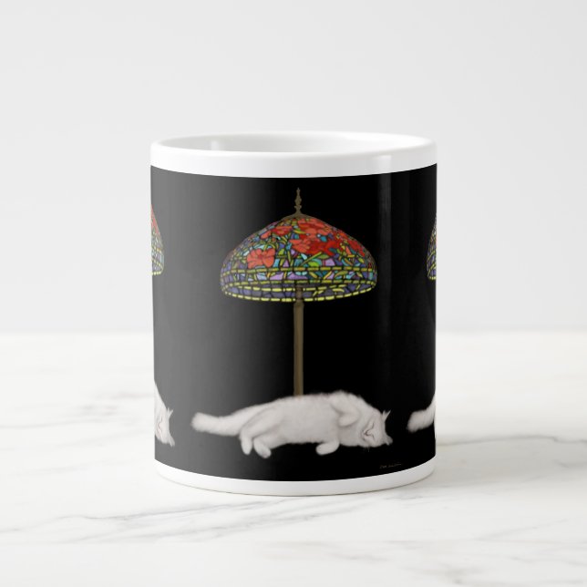 Beau the Angora Cat Suntanning Large Coffee Mug (Front)