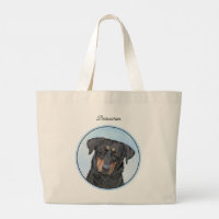 Beauceron Black and Tan Painting Sheepdog Dog Art