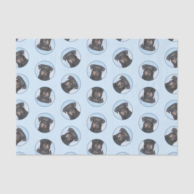 Beauceron Black and Tan Painting Sheepdog Dog Art Tissue Paper (Front)