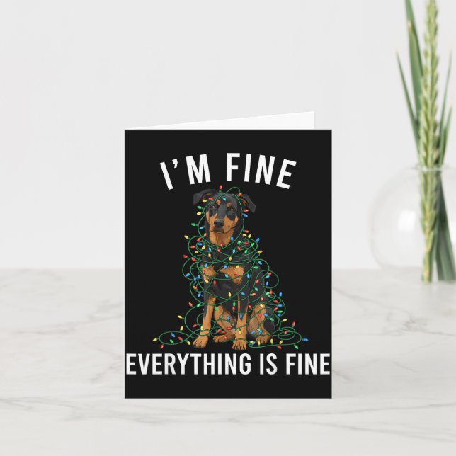 Beauceron Christmas I'm Fine Everything Is Fine  Card (Front)