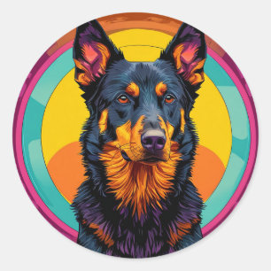 Beauceron dog Colourful Illustration Classic Round Sticker