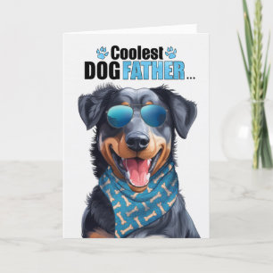Beauceron Dog Coolest Dad Ever Father's Day Holiday Card