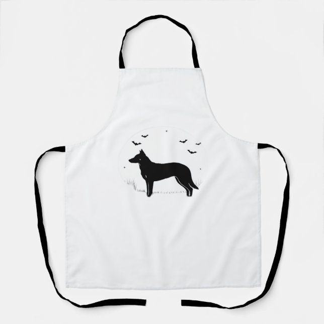 Beauceron Dog – Halloween Moon Silhouette Classic  Apron (Front)