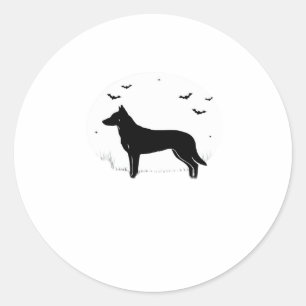 Beauceron Dog � Halloween Moon Silhouette Classic Classic Round Sticker