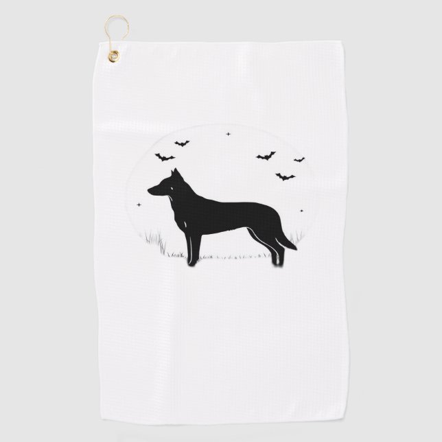 Beauceron Dog – Halloween Moon Silhouette Classic  Golf Towel (Front)