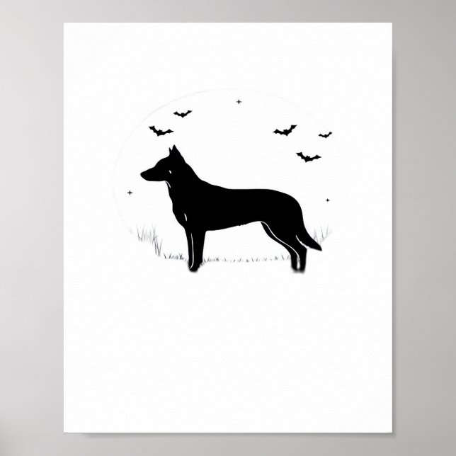 Beauceron Dog – Halloween Moon Silhouette Classic  Poster (Front)