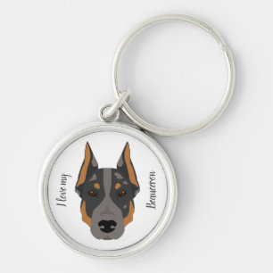Beauceron. French shorthair shepherd dog Key Ring