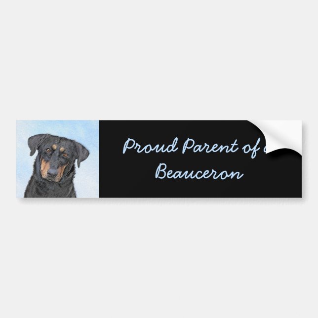 Beauceron Painting - Cute Original Dog Art Bumper Sticker (Front)