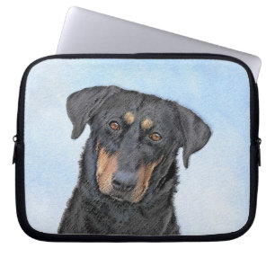 Beauceron Painting - Cute Original Dog Art Laptop Sleeve