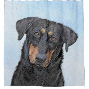 Beauceron Painting - Cute Original Dog Art Shower Curtain