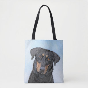 Beauceron Painting - Cute Original Dog Art Tote Bag