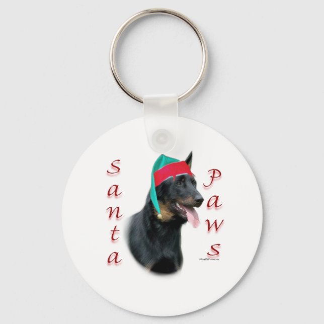 Beauceron Santa Paws Key Ring (Front)