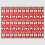 Beauceron Silhouettes Christmas Pattern Red Tissue Paper<br><div class="desc">Festive Red and White Christmas Sweater Style Pattern with Beauceron Silhouettes</div>
