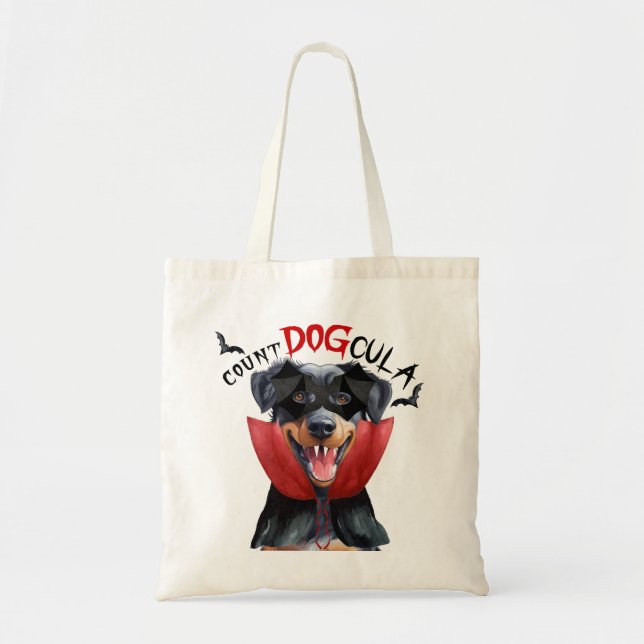 Beauceron Vampire Dog Trick or Treat Halloween Tote Bag (Front)
