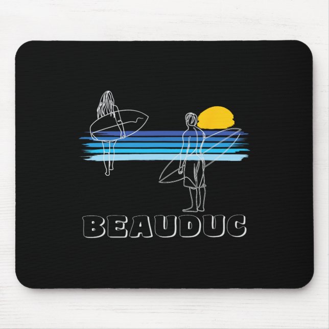 Beauduc Surfing Beach Surf Guy Girl  Mouse Mat (Front)