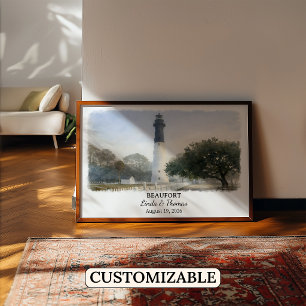 Beaufort South Carolina Poster, Watercolor, Custom Poster