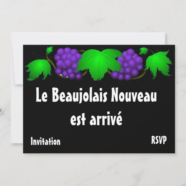 Beaujolais nouveau invitation black (Front)