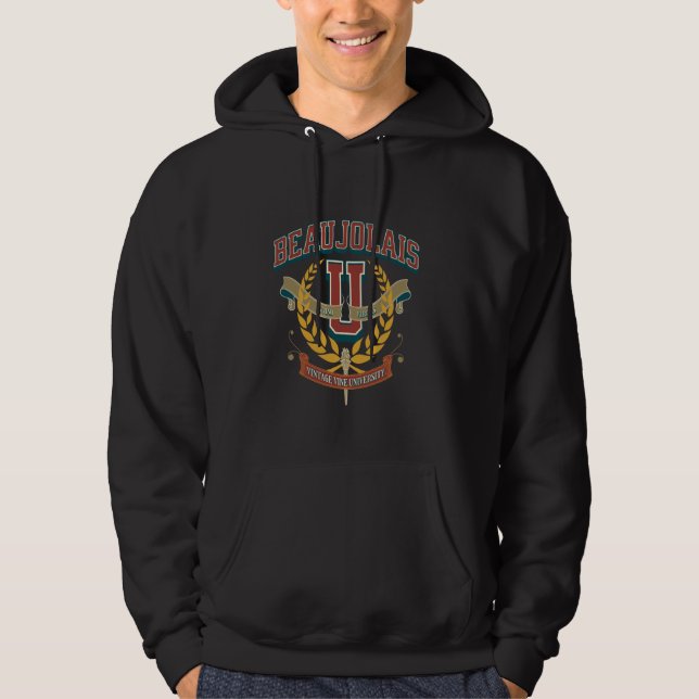 Beaujolais University Preppy College Academia Wine Hoodie (Front)