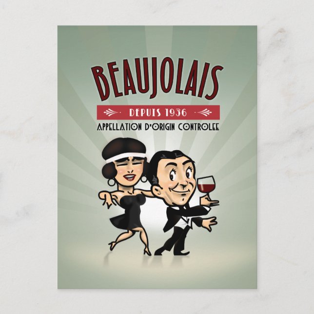 Beaujolais Wine Postcard (Front)