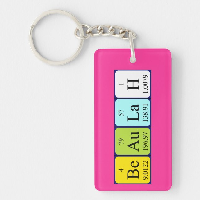 Beaulah periodic table name keyring (Front)