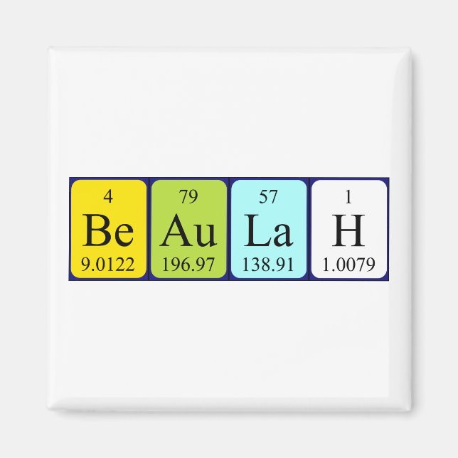 Beaulah periodic table name magnet (Front)
