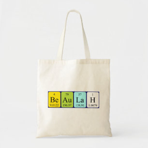 Beaulah periodic table name tote bag