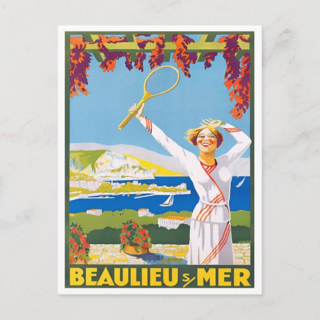 Beaulieu France vintage travel Postcard (Front)