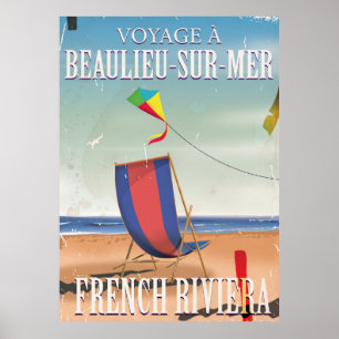 Beaulieu-sur-Mer French Vintage Travel poster